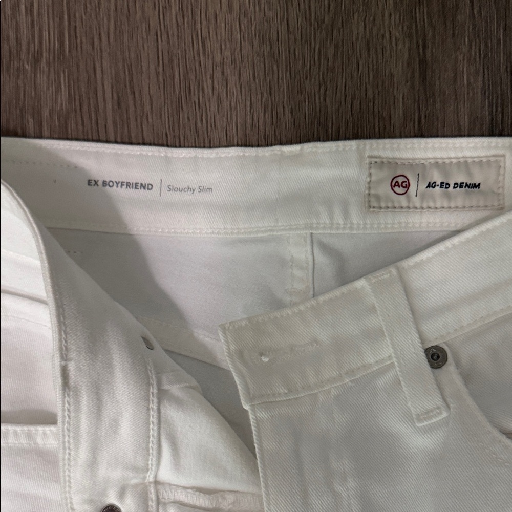 Ag Adriano Goldschmied White Slim Straight Women's Jeans - Picture 2 of 6